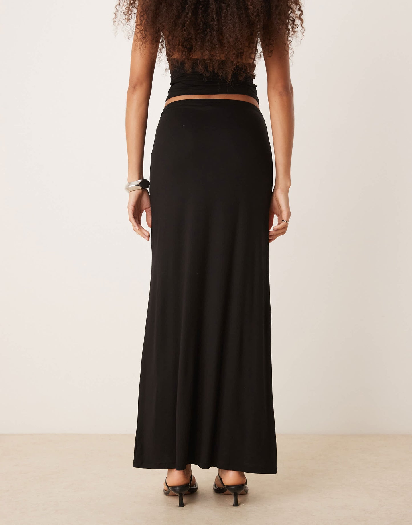 Gina Tricot co-ord Soft Touch jersey maxi drapey skirt in black