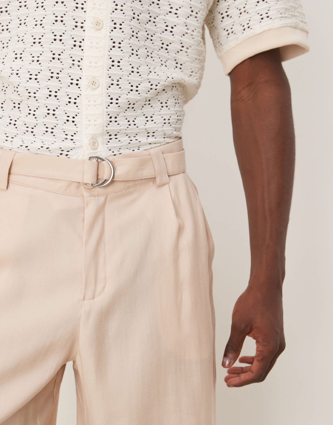 ASOS DESIGN oversize smart bermuda shorts with belt detail in neutral