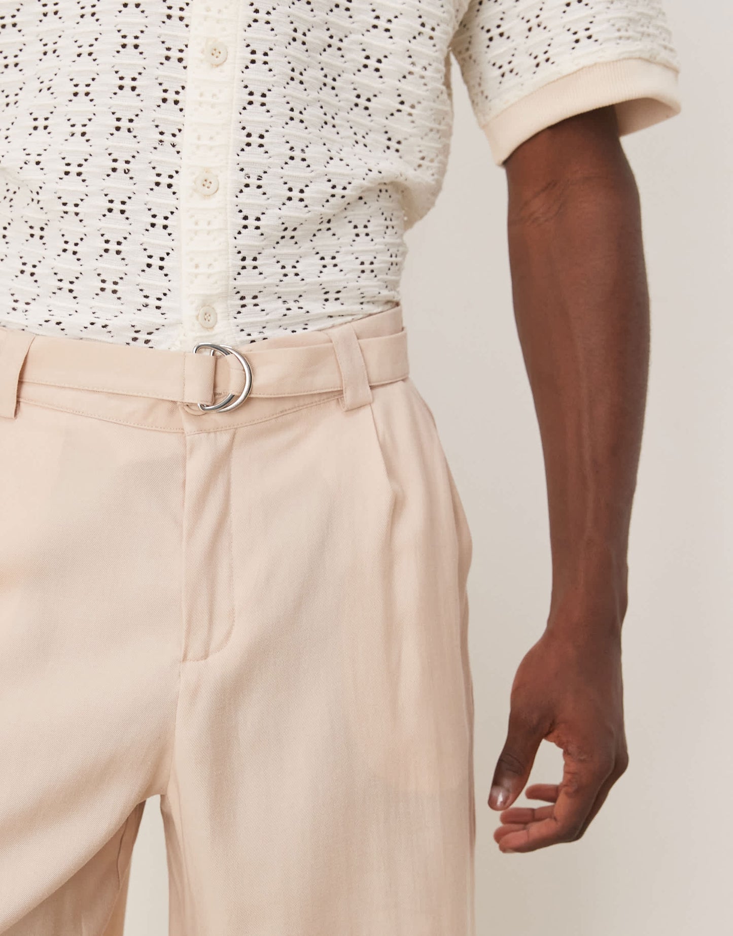 ASOS DESIGN oversize smart bermuda shorts with belt detail in neutral