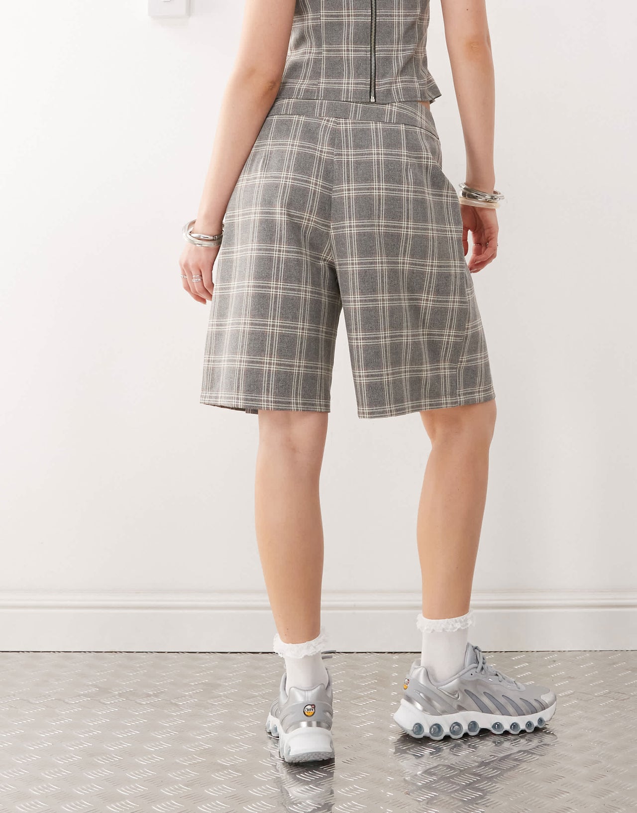 COLLUSION tailored co-ord check culotte in multi
