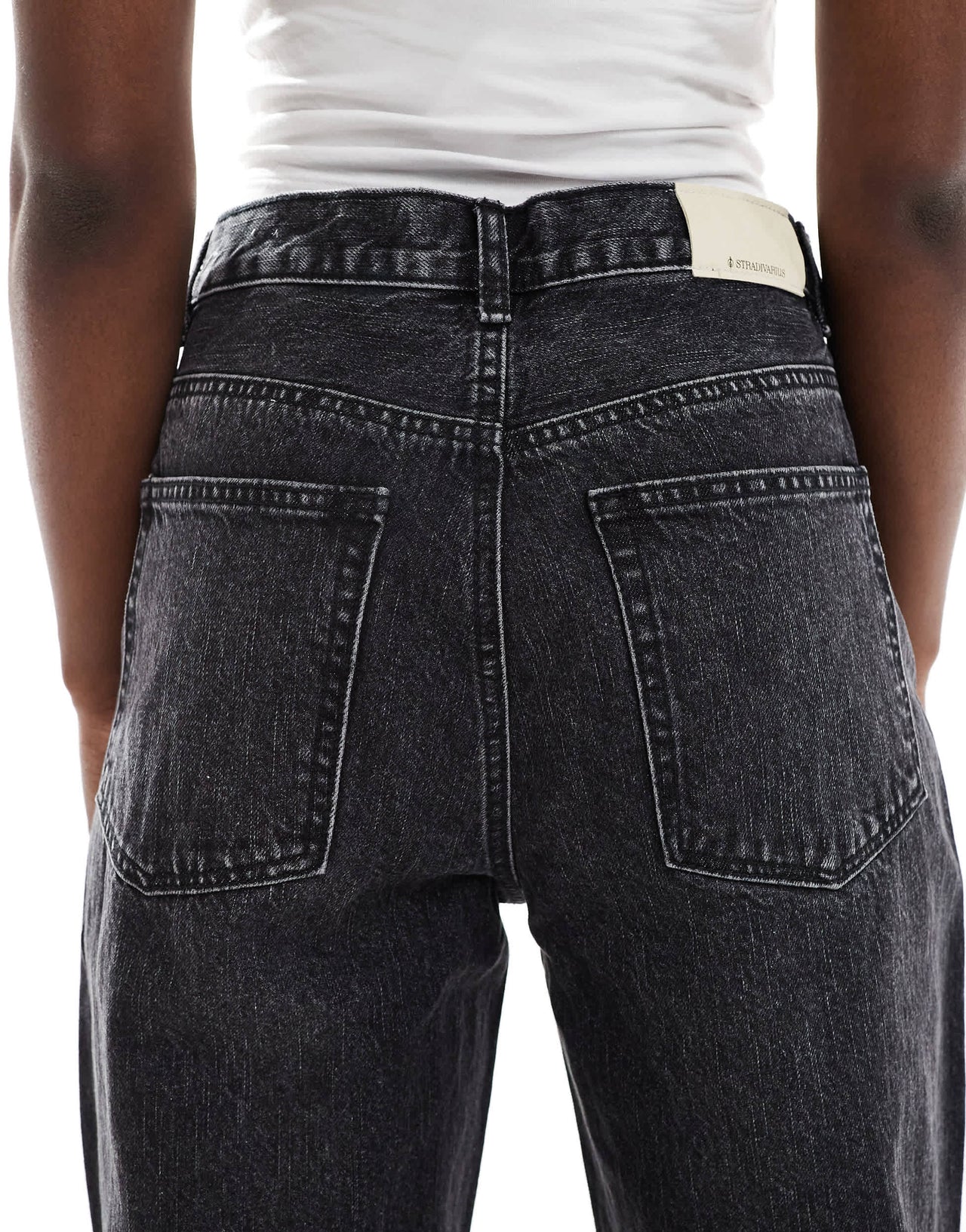 Stradivarius D88 straight jean in black wash