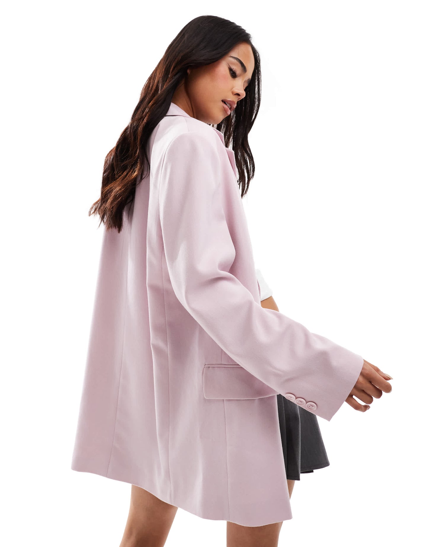 Stradivarius oversized blazer in baby pink