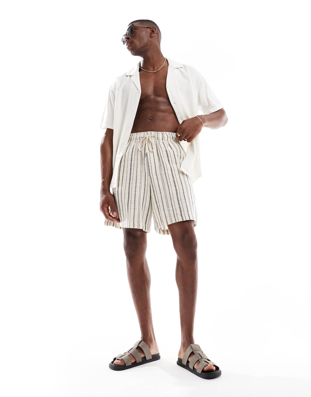 Pull&Bear striped short in blue