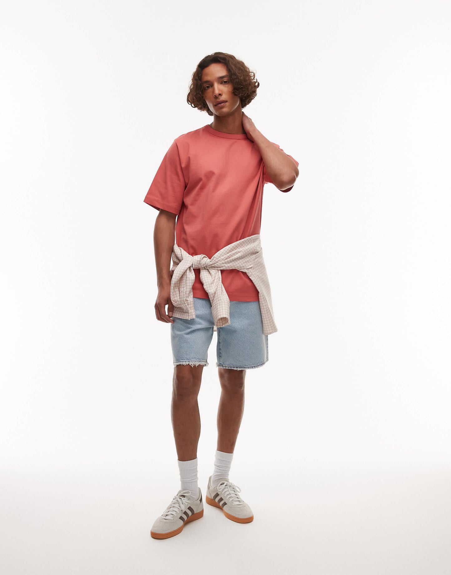 ARKET heavyweight jersey oversized  t-shirt in washed red