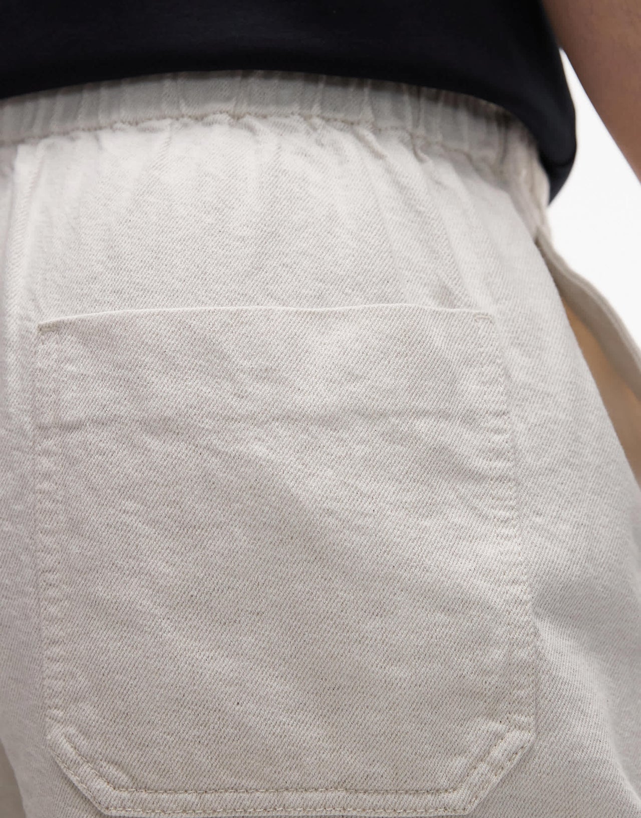 ARKET wide fit drawstring workwear trousers in beige