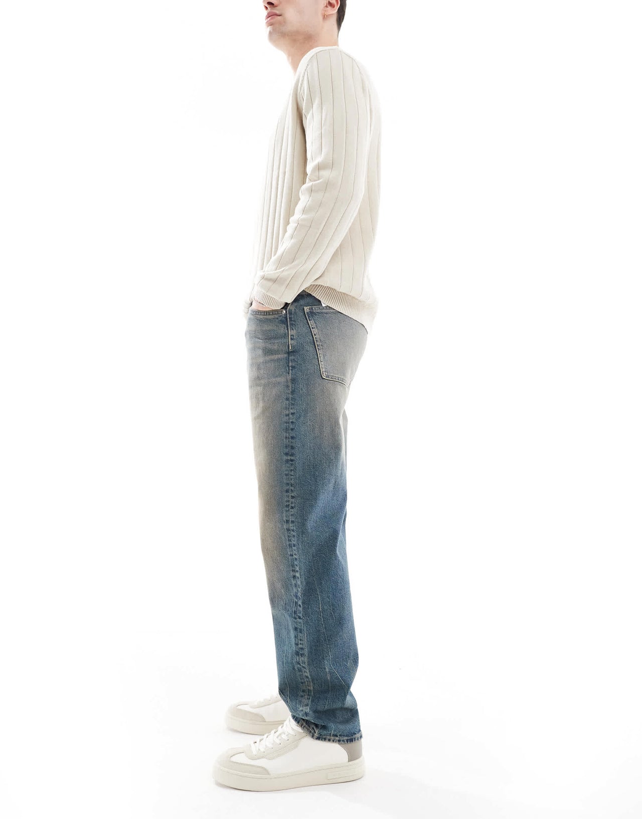 ASOS DESIGN straight jeans with tint in light wash blue