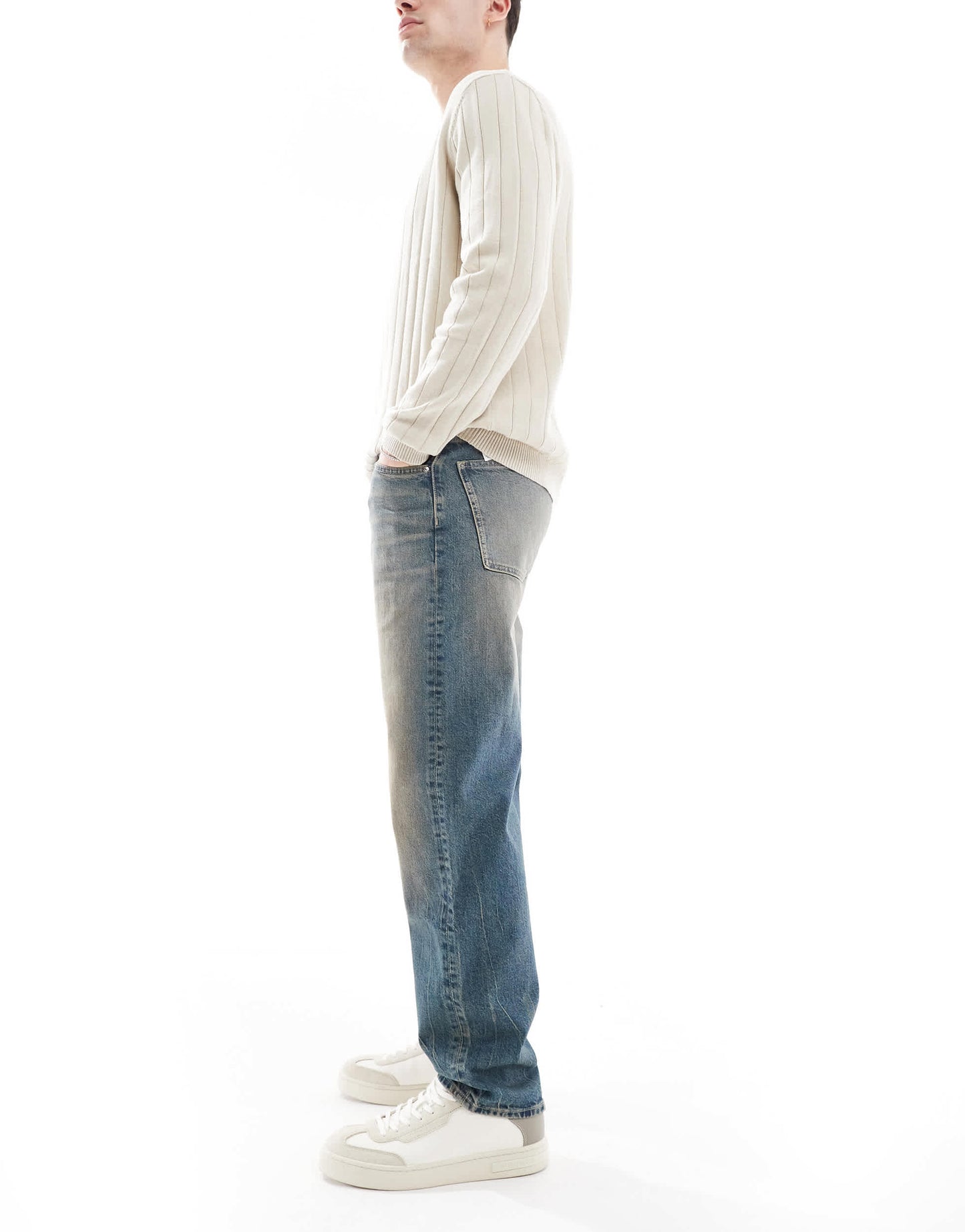ASOS DESIGN straight jeans with tint in light wash blue