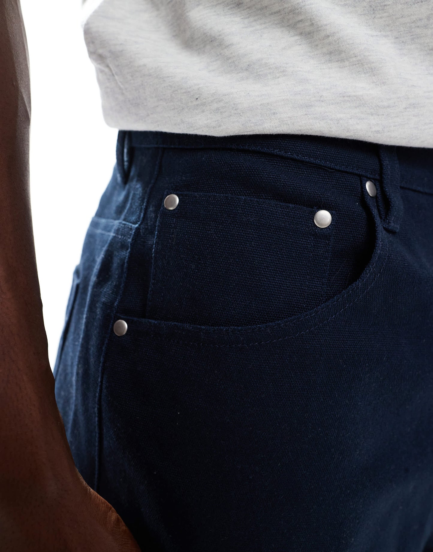 ASOS DESIGN mid length shorts in navy