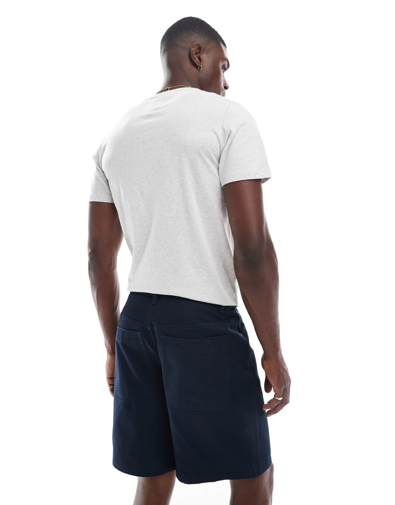 ASOS DESIGN mid length shorts in navy