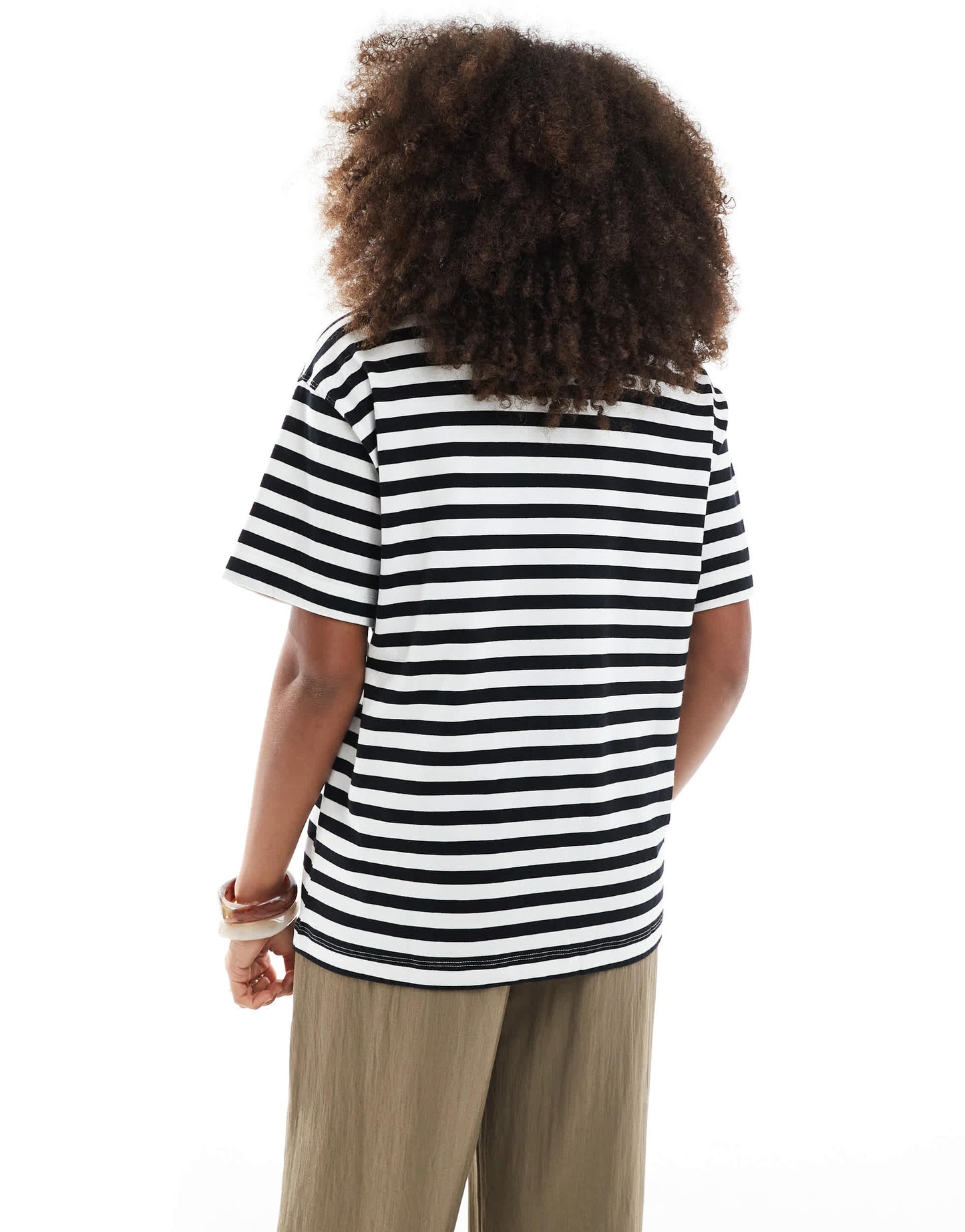 Pull&Bear oversized t-shirt in navy & white stripe