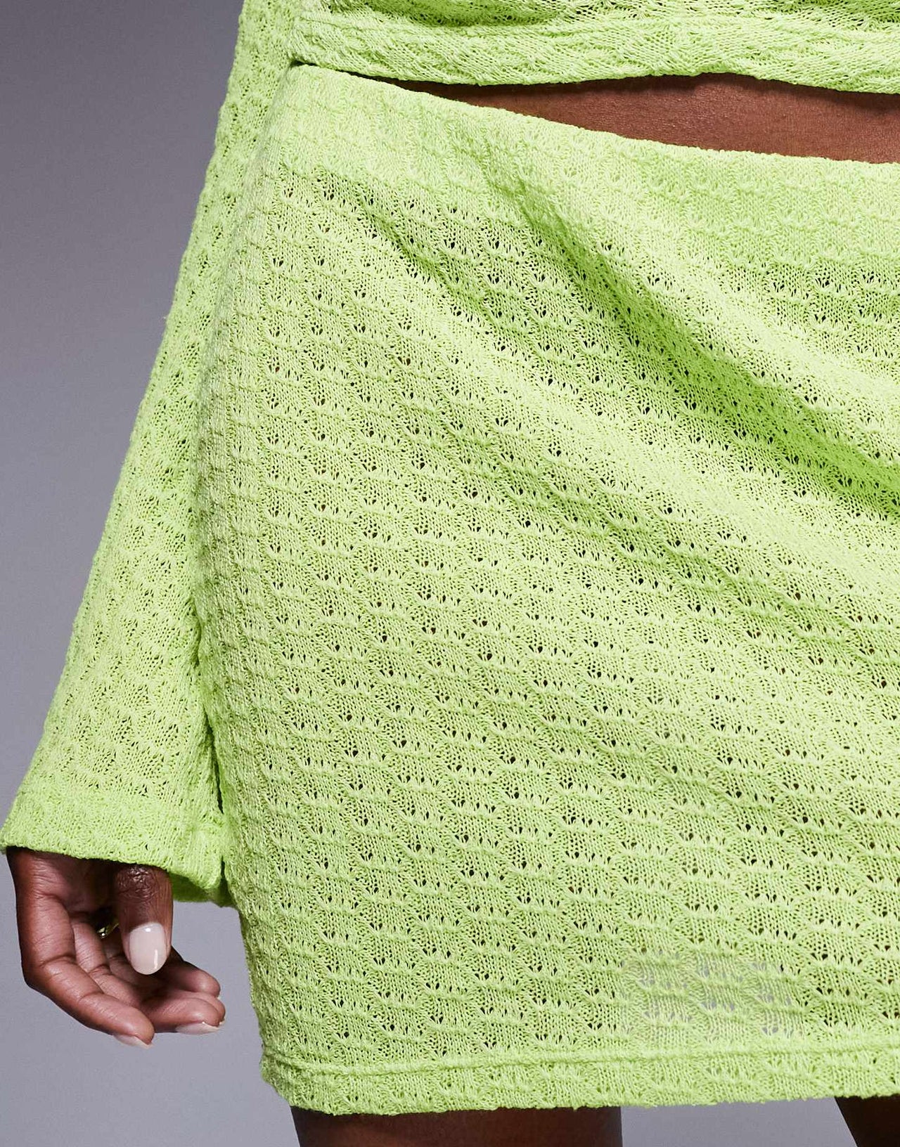 ASOS DESIGN co-ord knit mini skirt in green