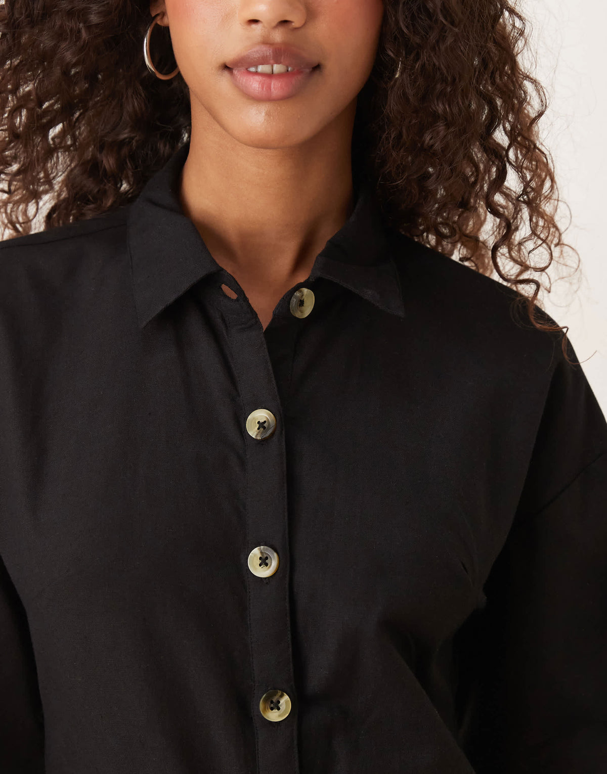ASOS DESIGN button down collared wide leg jumpsuit in black