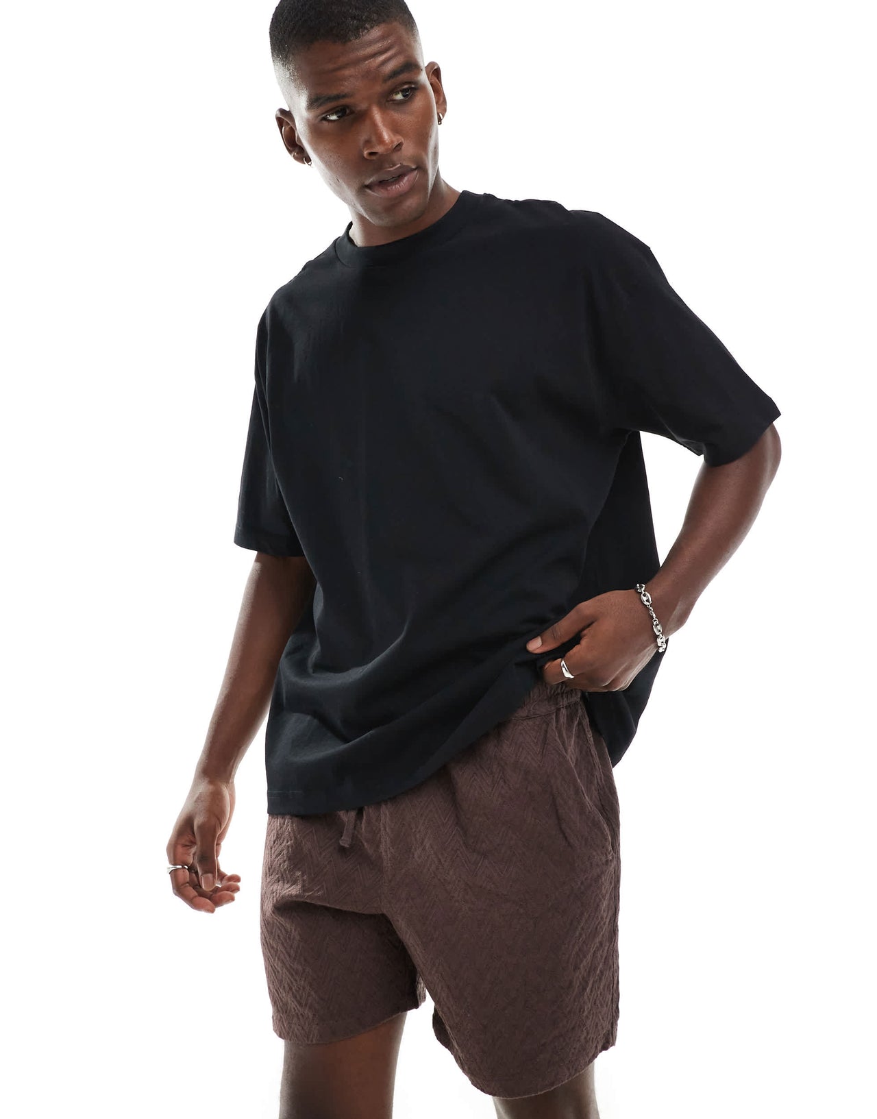 Cotton On zig zag knit short in chocolate