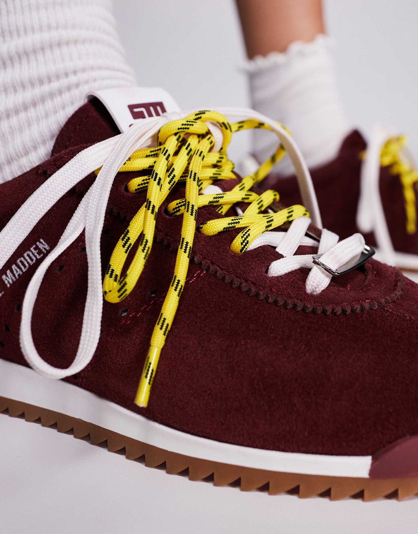 Steve Madden Mirage gum sole trainers in burgundy