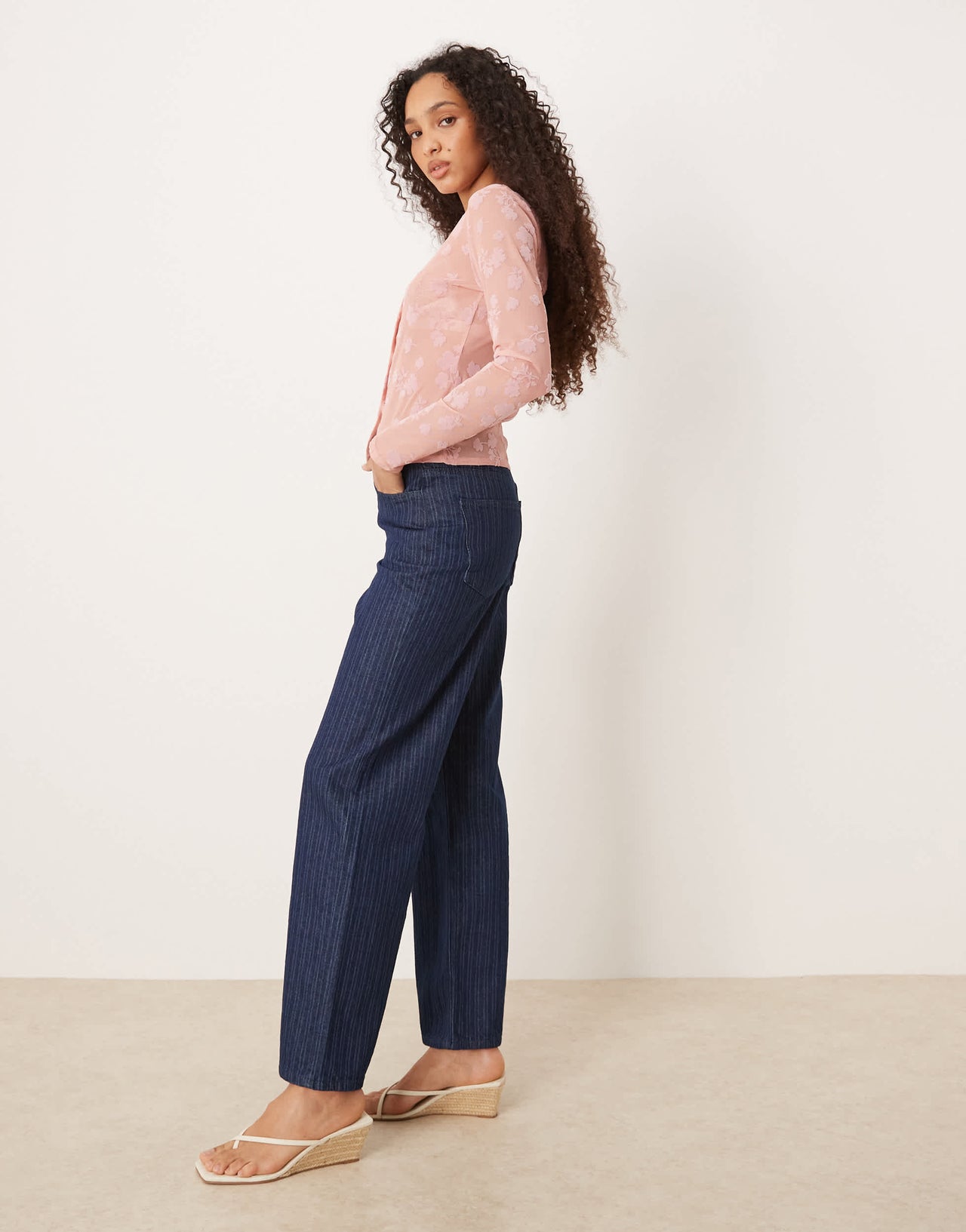 ASOS DESIGN boyfriend jean in striped denim