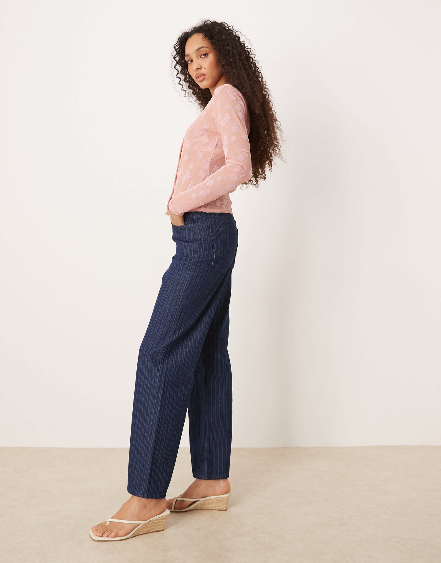 ASOS DESIGN boyfriend jean in striped denim