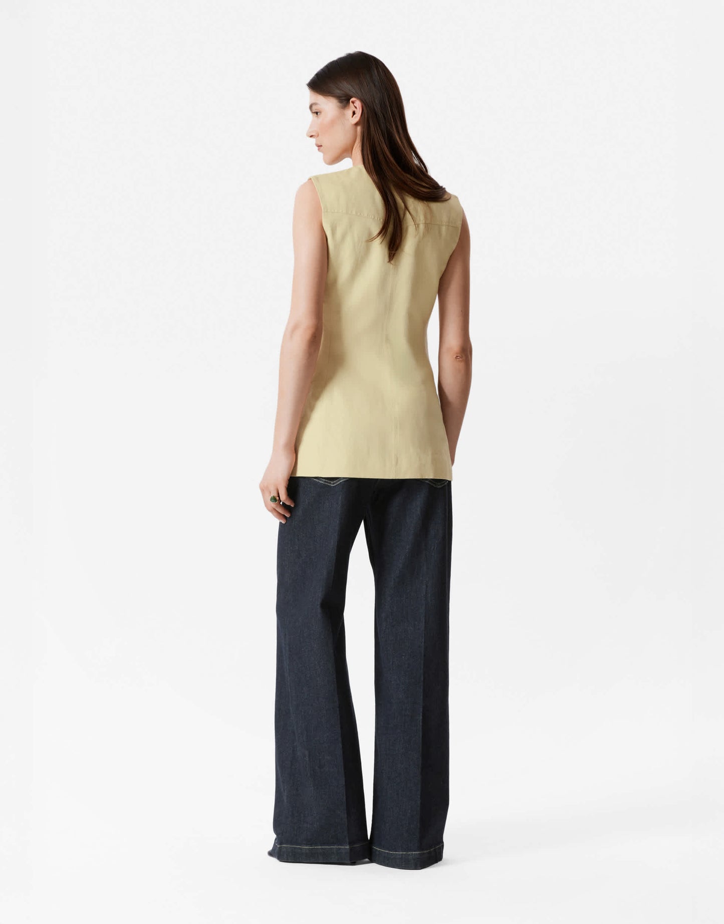 & Other Stories longline waistcoat in light yellow