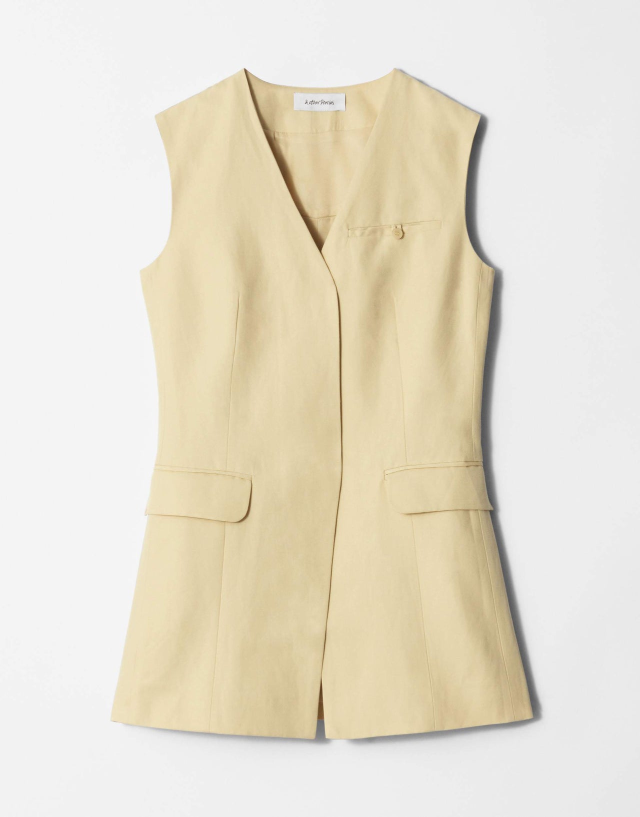 & Other Stories longline waistcoat in light yellow