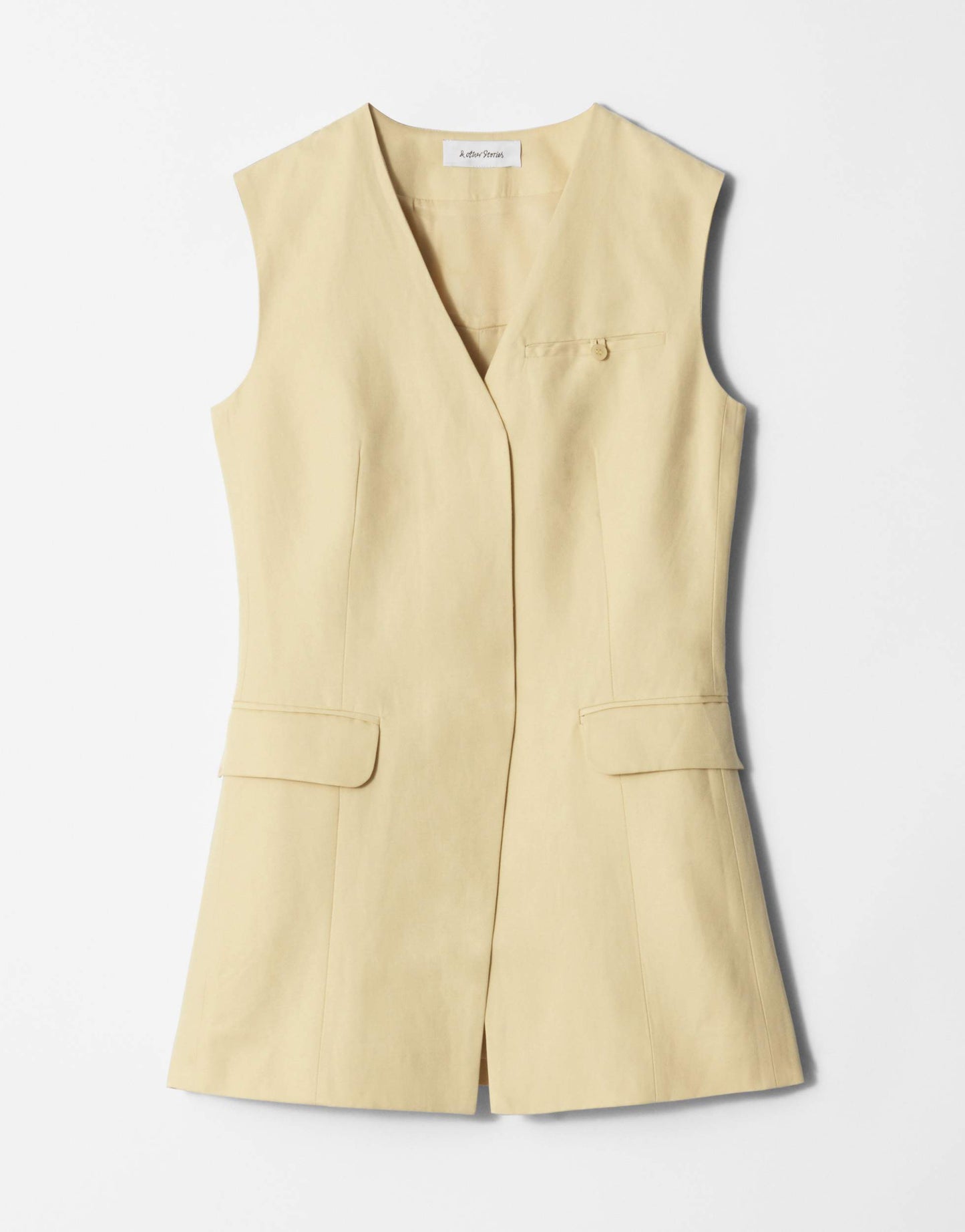 & Other Stories longline waistcoat in light yellow