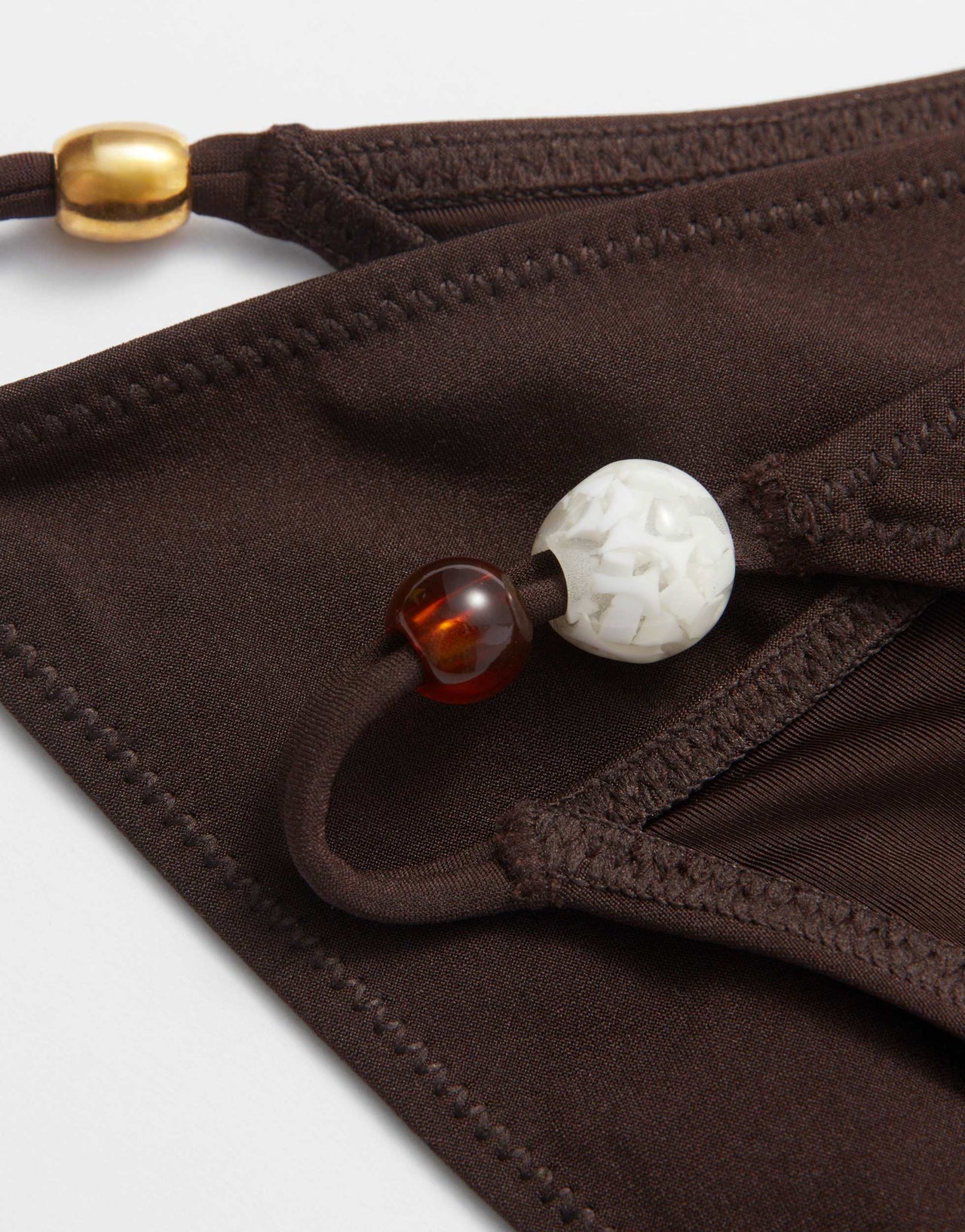 & Other Stories bikini bottom with shell straps in brown