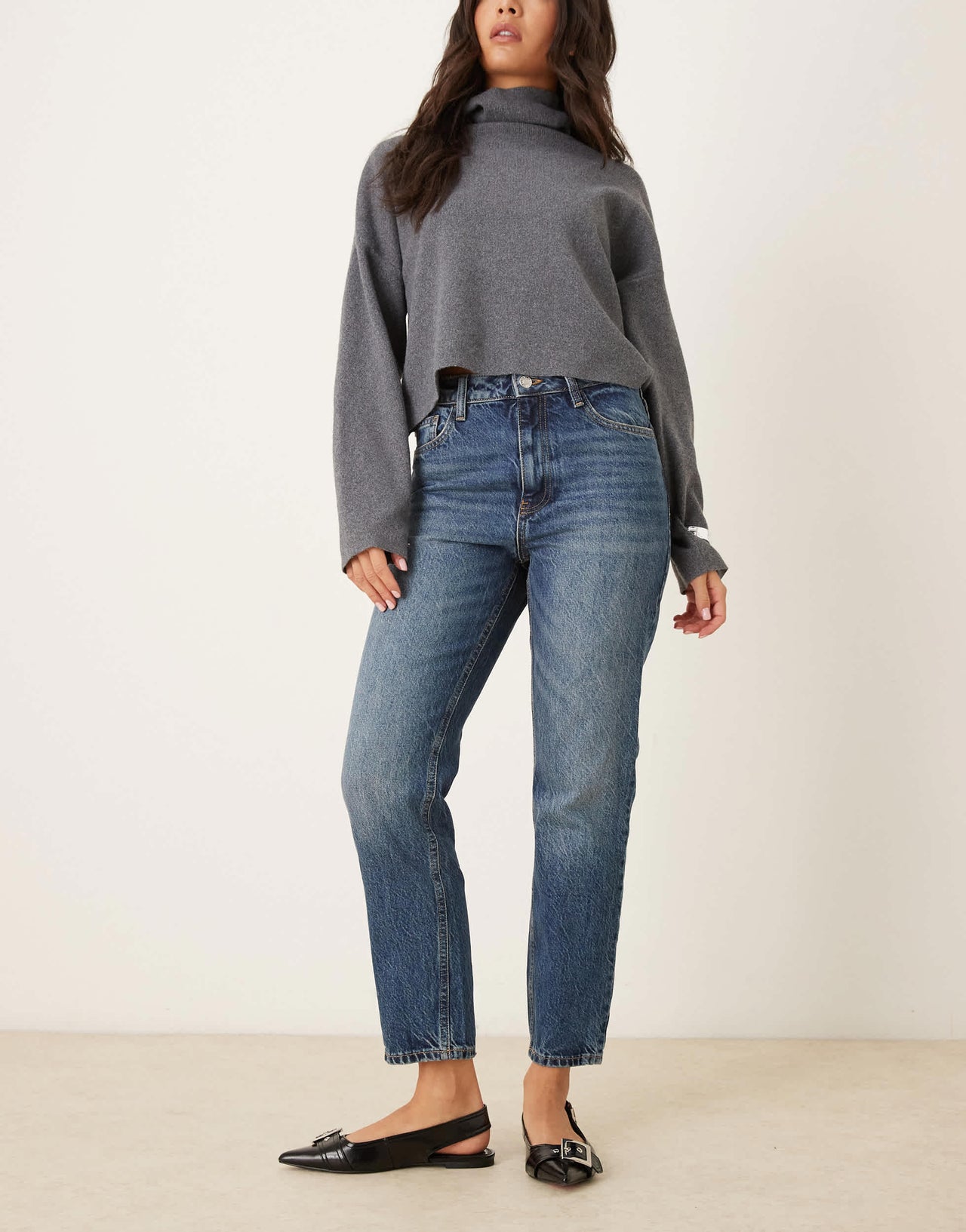 Mango Mom2000 jeans in mid blue