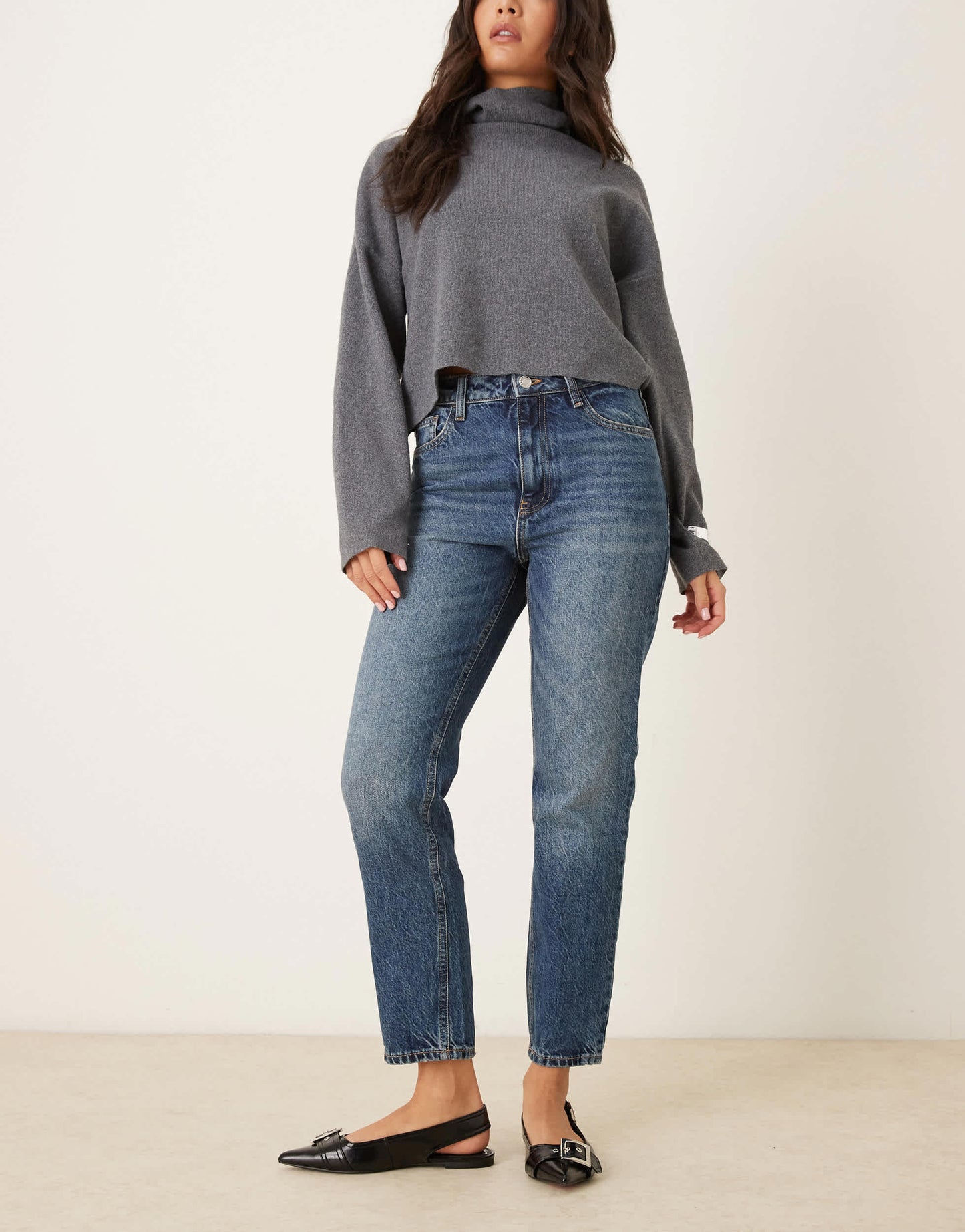 Mango Mom2000 jeans in mid blue