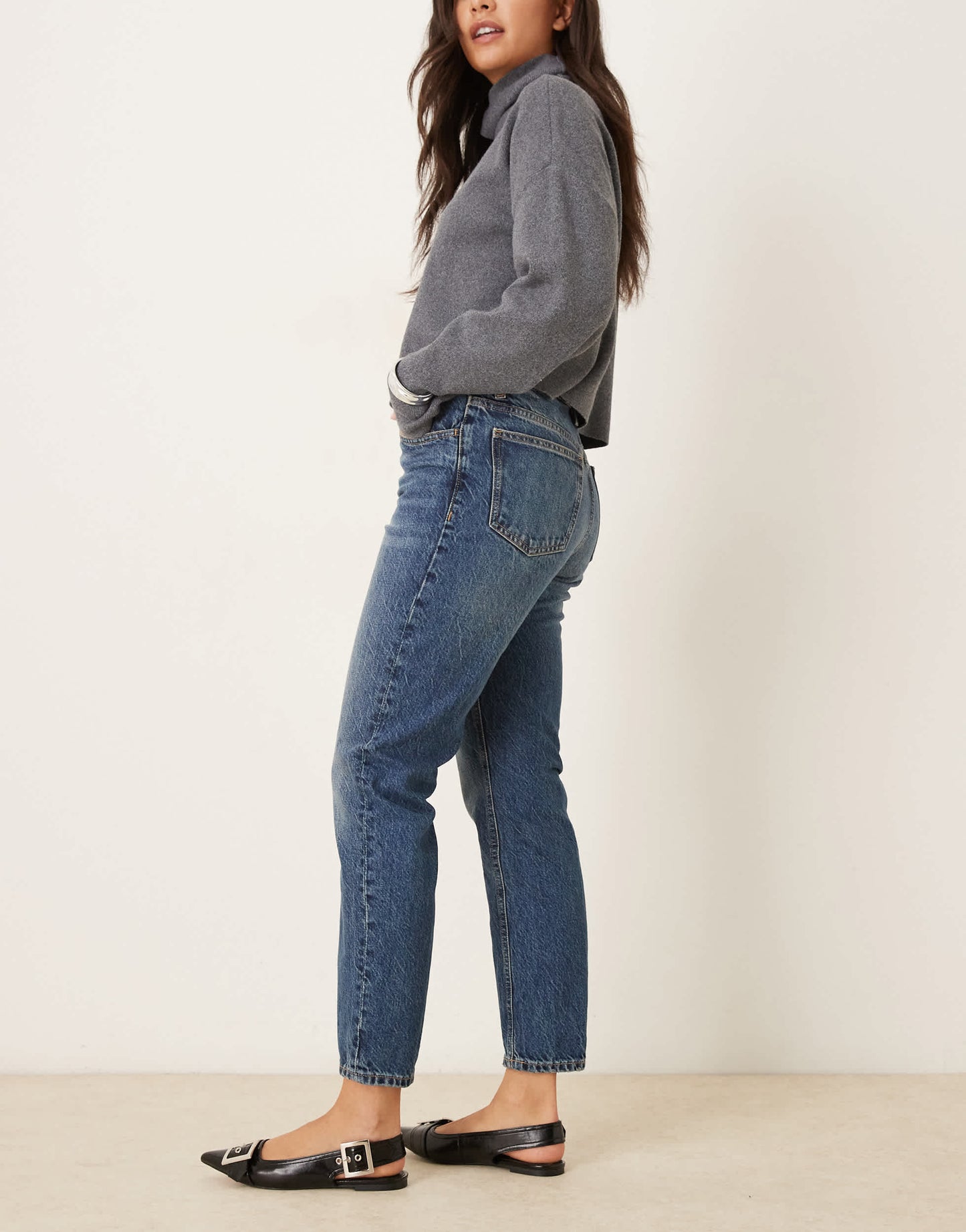 Mango Mom2000 jeans in mid blue