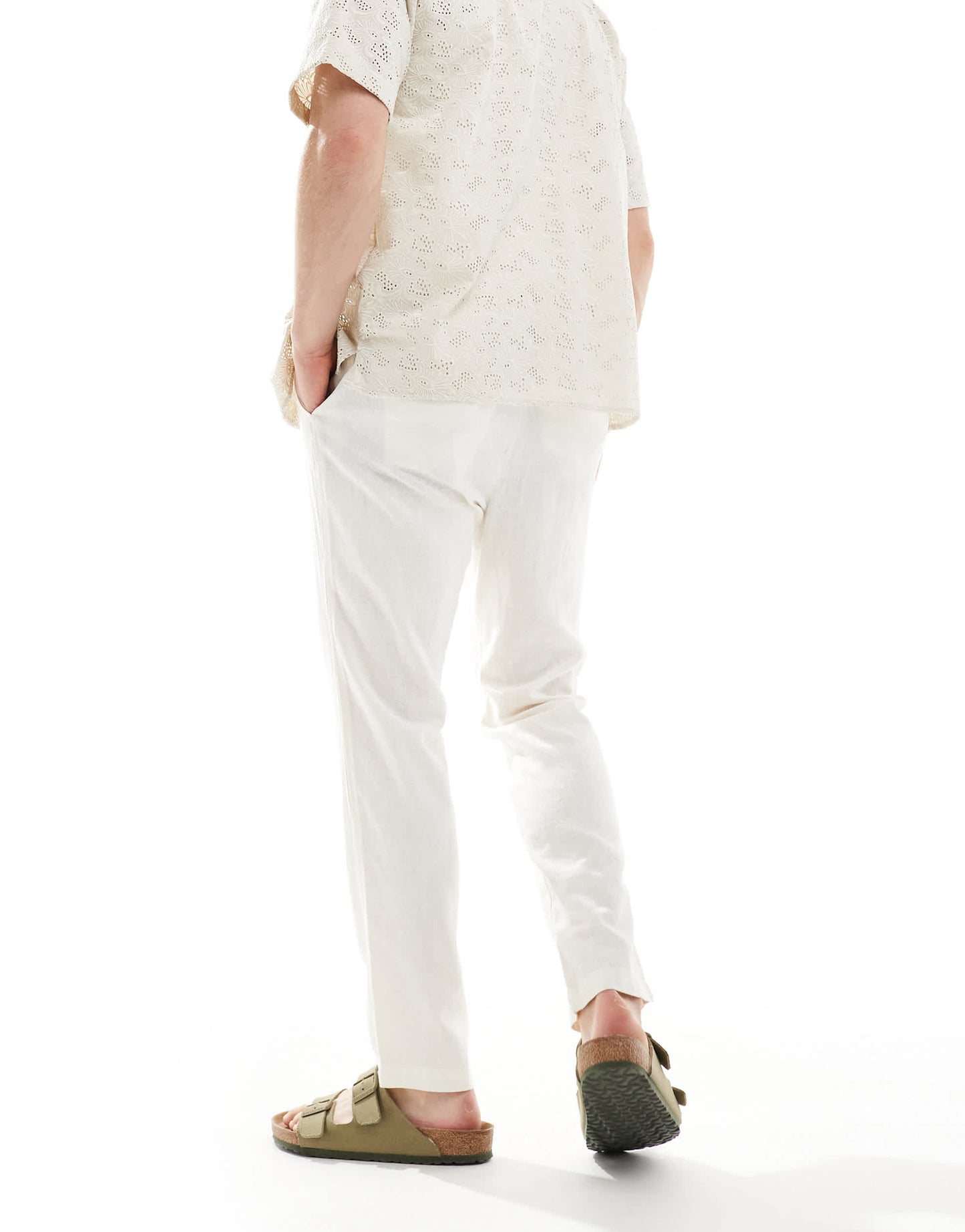 New Look linen look trouser in sand