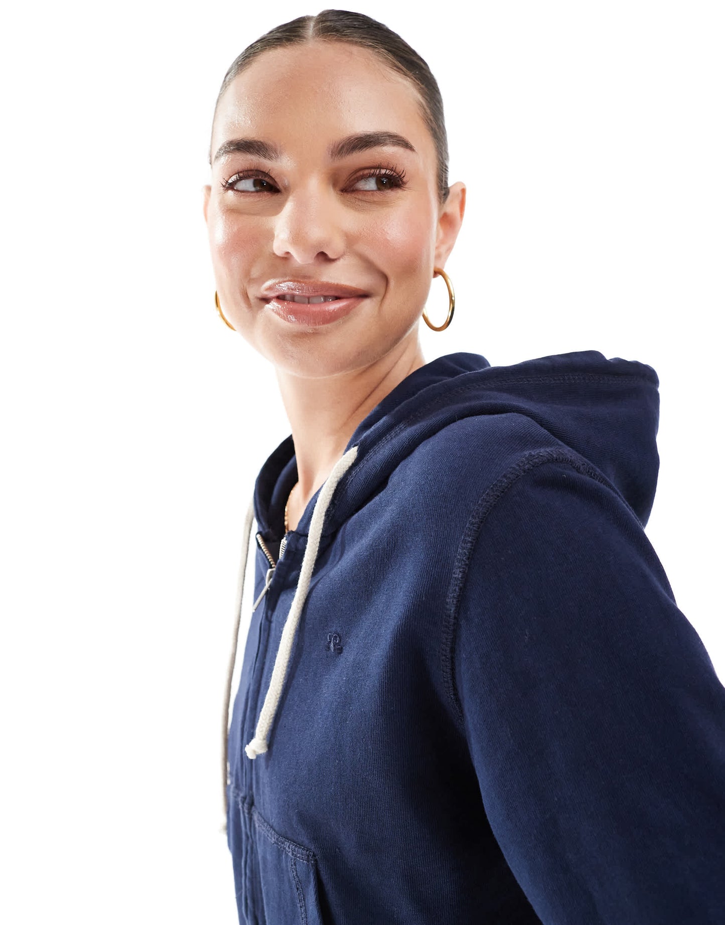 Pull&Bear zip through hoodie co-ord in navy