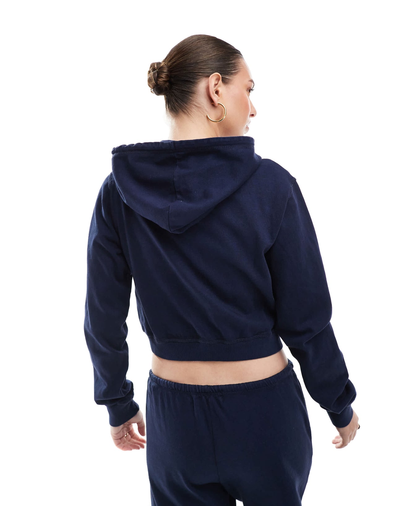 Pull&Bear zip through hoodie co-ord in navy