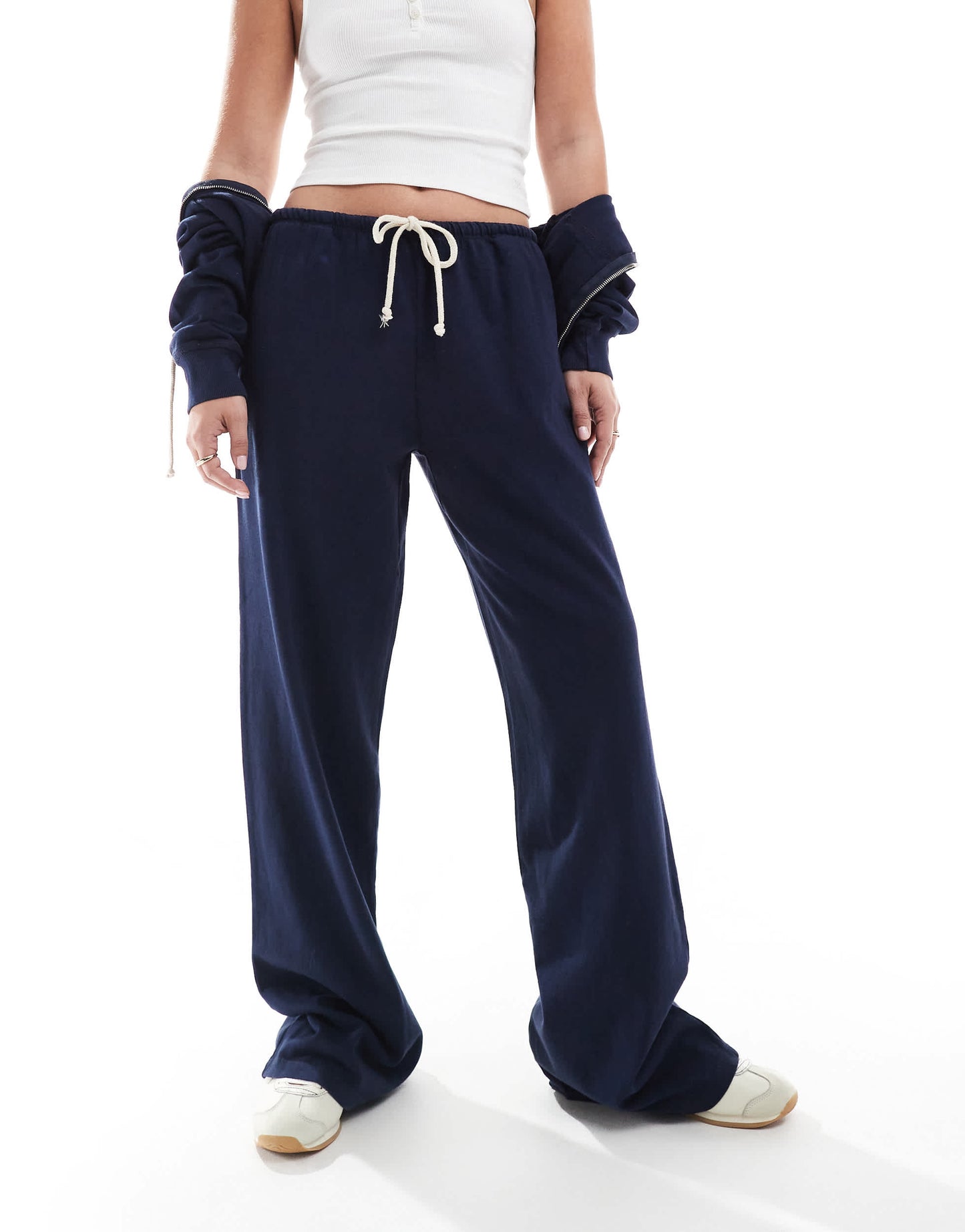 Pull&Bear wide leg jogger co-ord in navy