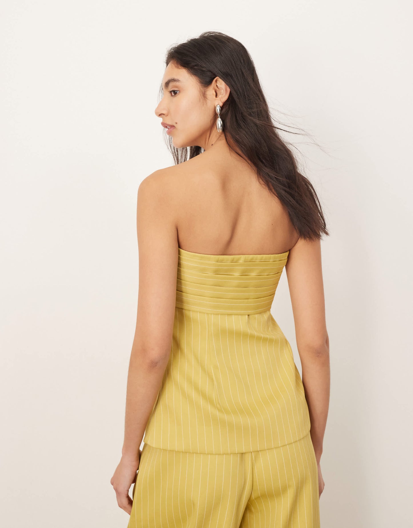 ARRANGE structured bandeau top co ord in pistachio stripe