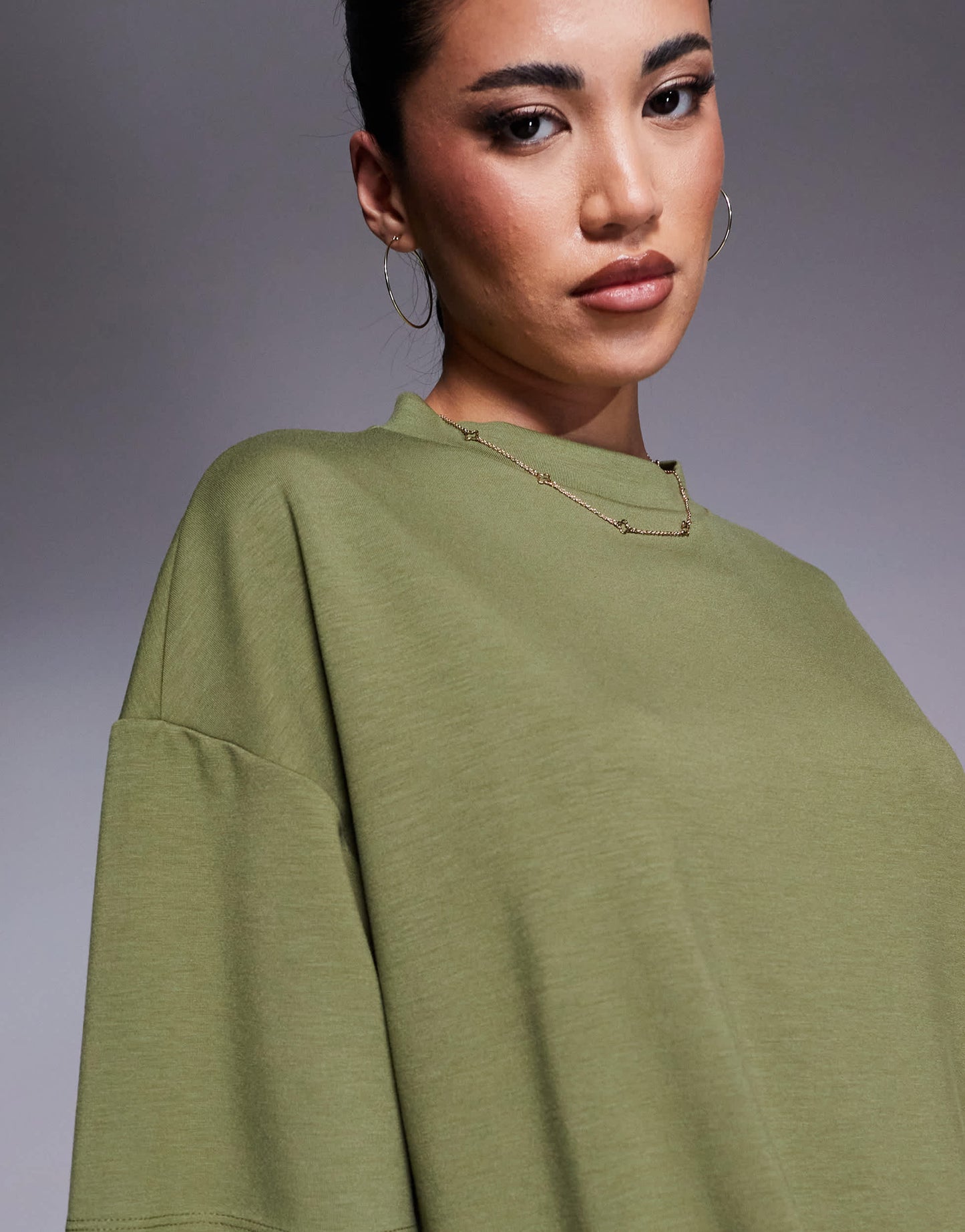 River Island clean oversized t-shirt in khaki