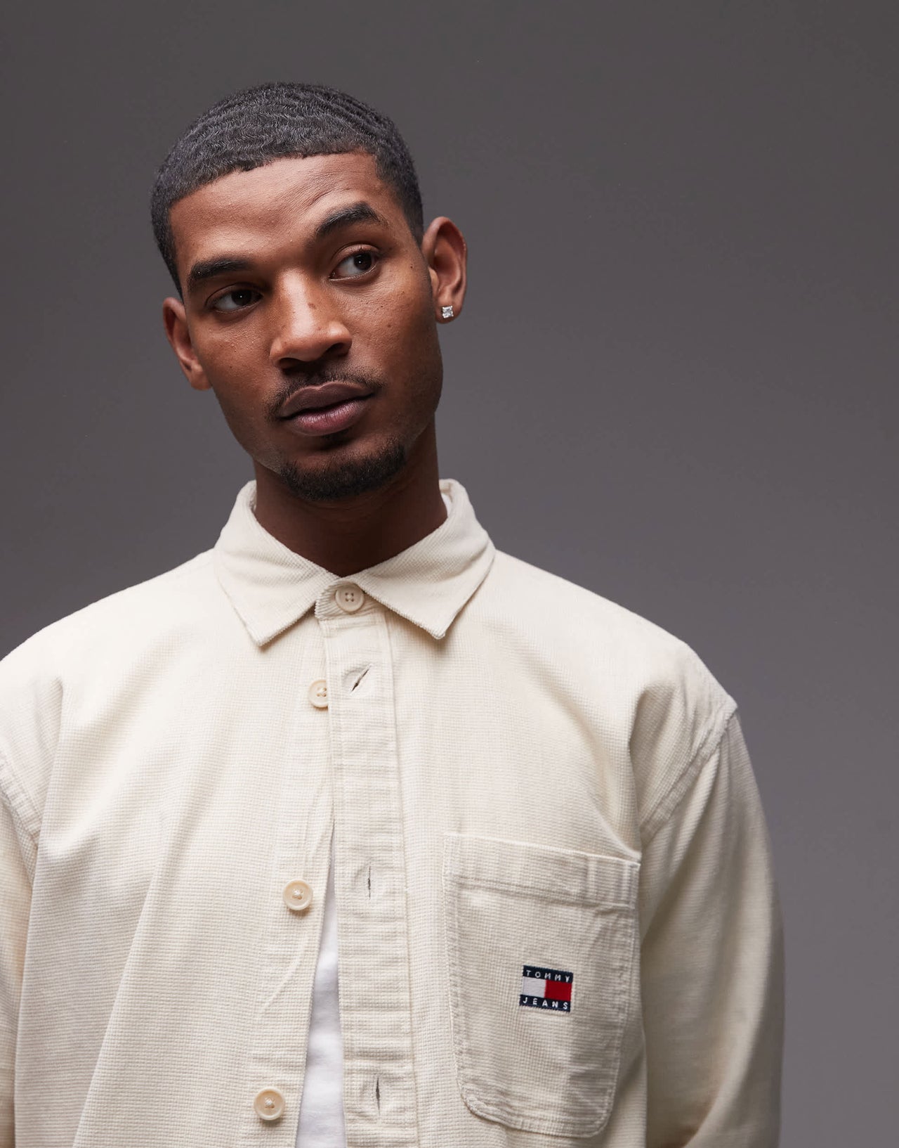 Tommy Jeans cord overshirt in beige