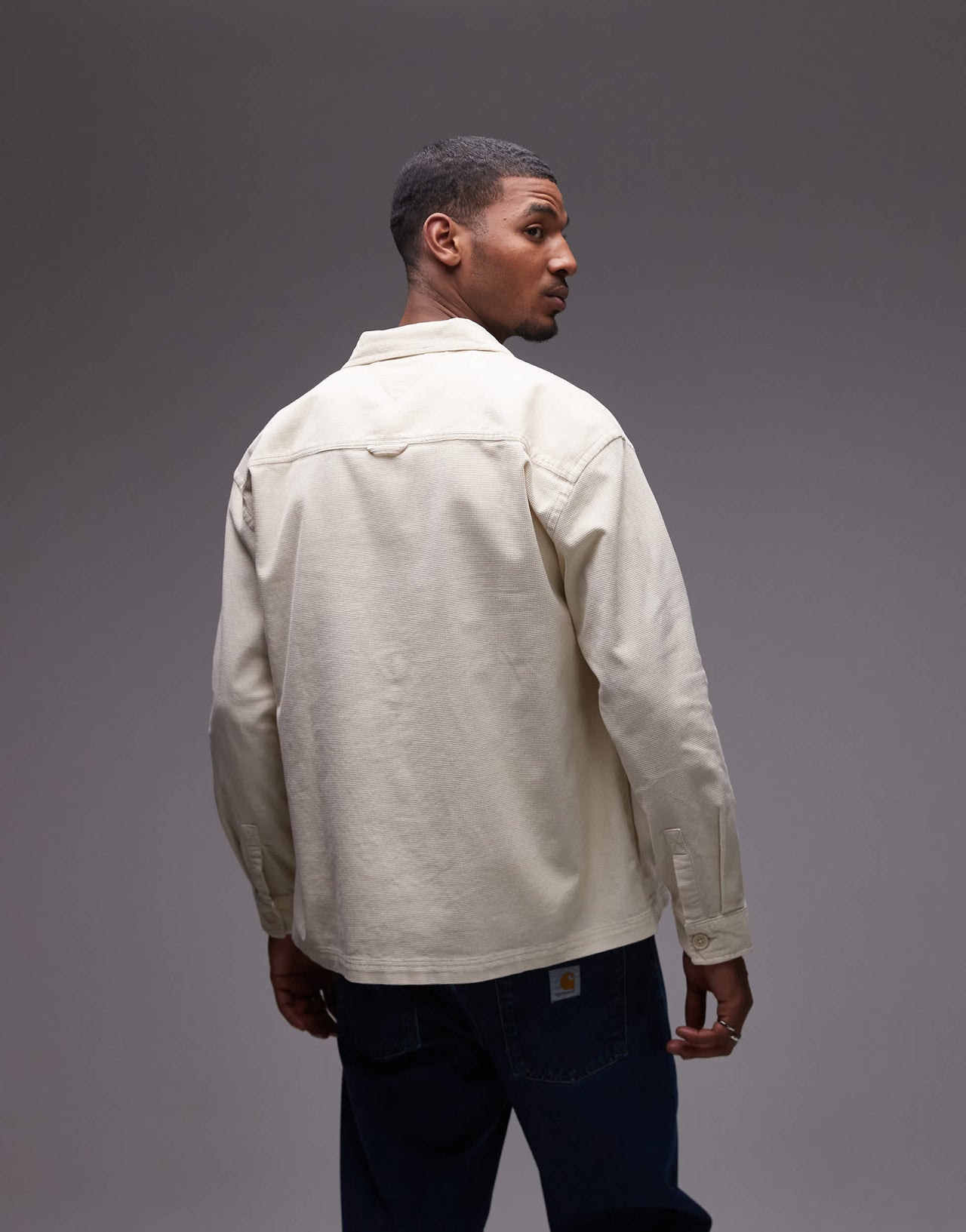 Tommy Jeans cord overshirt in beige