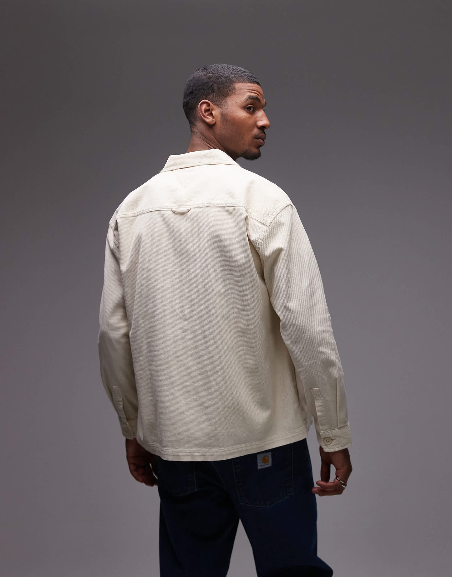 Tommy Jeans cord overshirt in beige