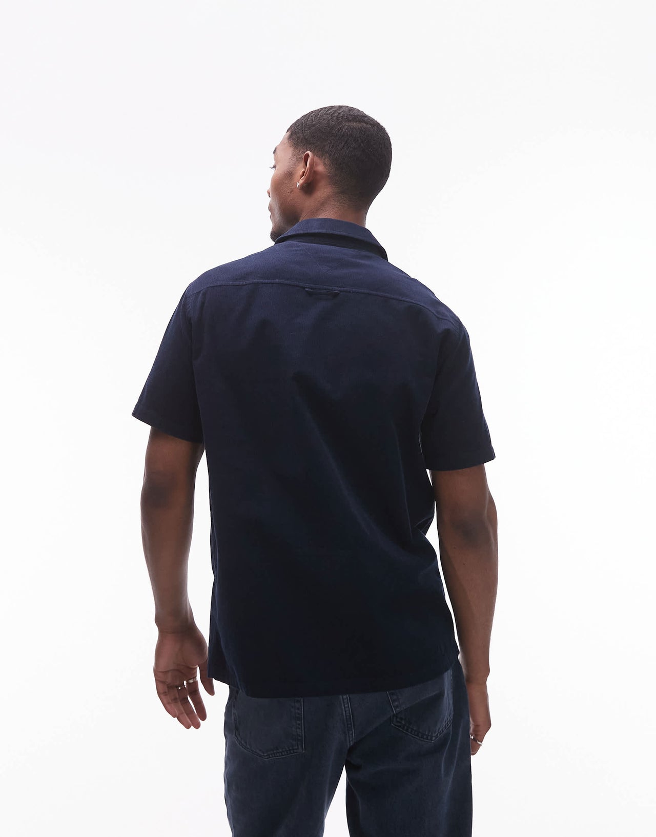 Tommy Jeans cord camp shirt in navy