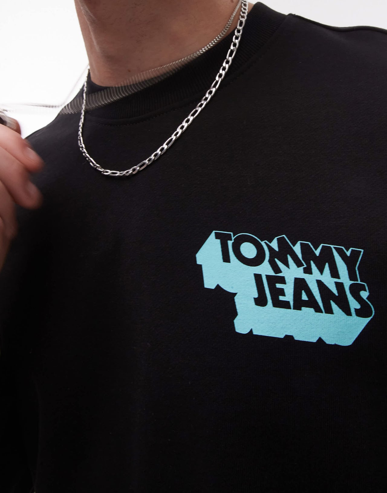 Tommy Jeans stack logo sweatshirt in black