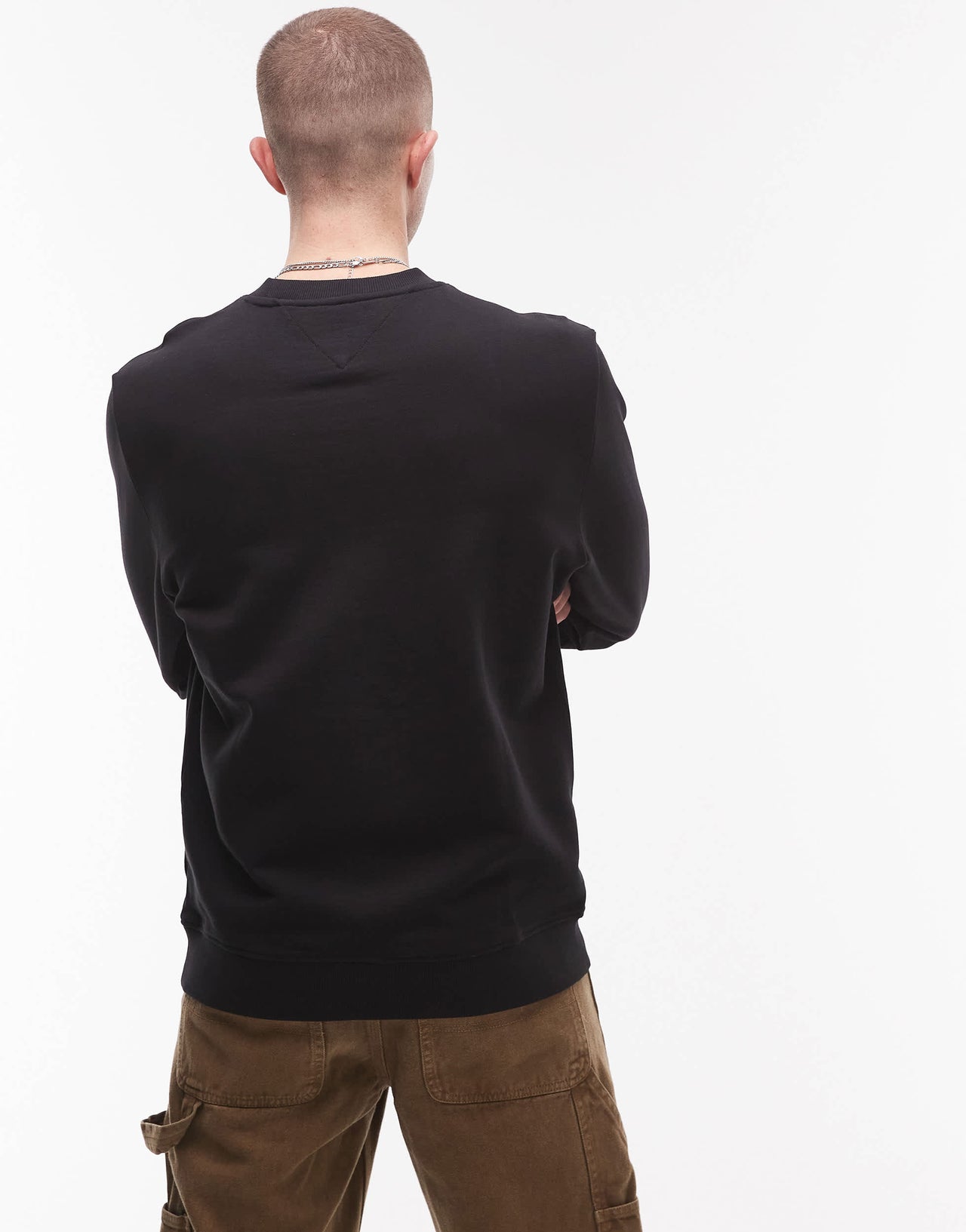 Tommy Jeans stack logo sweatshirt in black