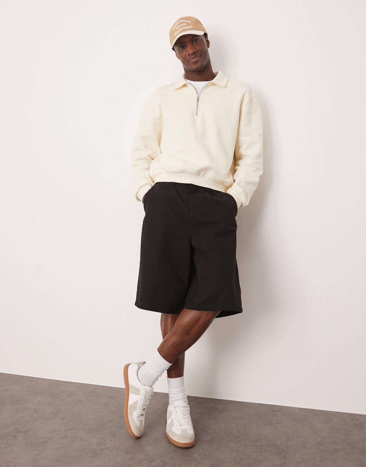 ASOS DESIGN long length pleated shorts in black