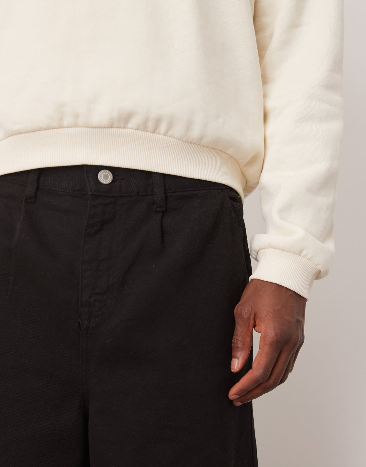 ASOS DESIGN long length pleated shorts in black