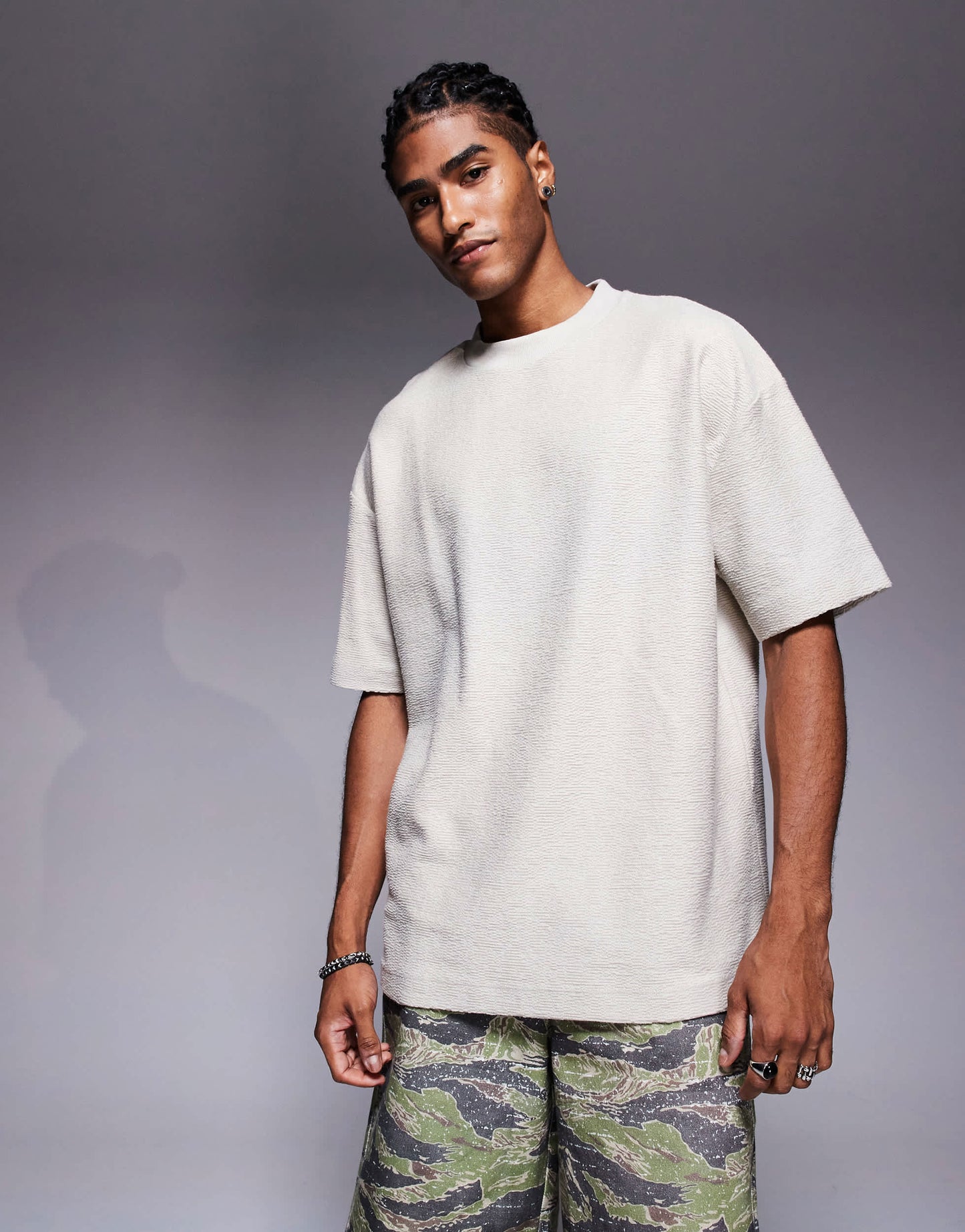 ASOS DESIGN premium oversized t-shirt in stone texture