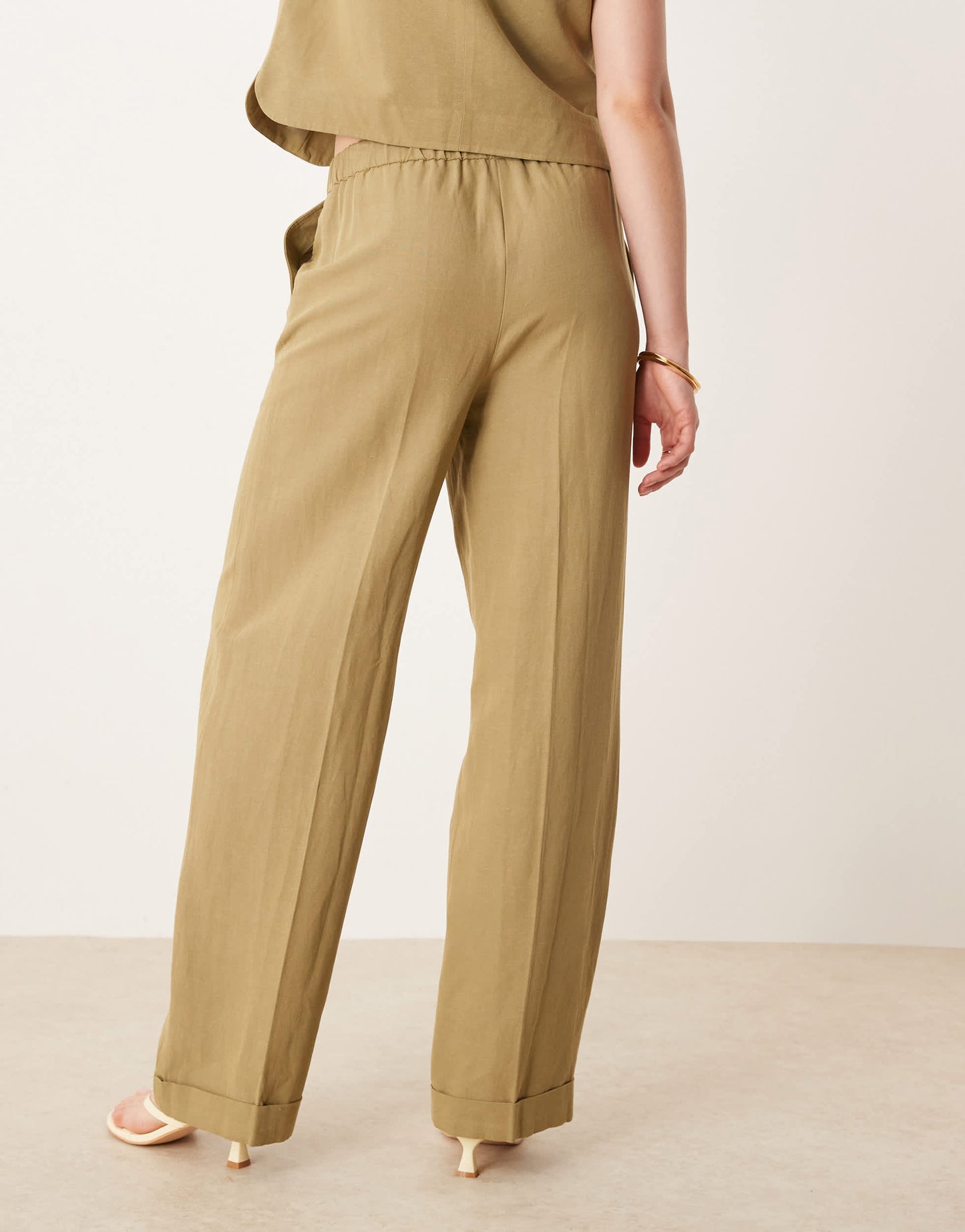 ASOS DESIGN tailored straight leg trousers co-ord in khaki