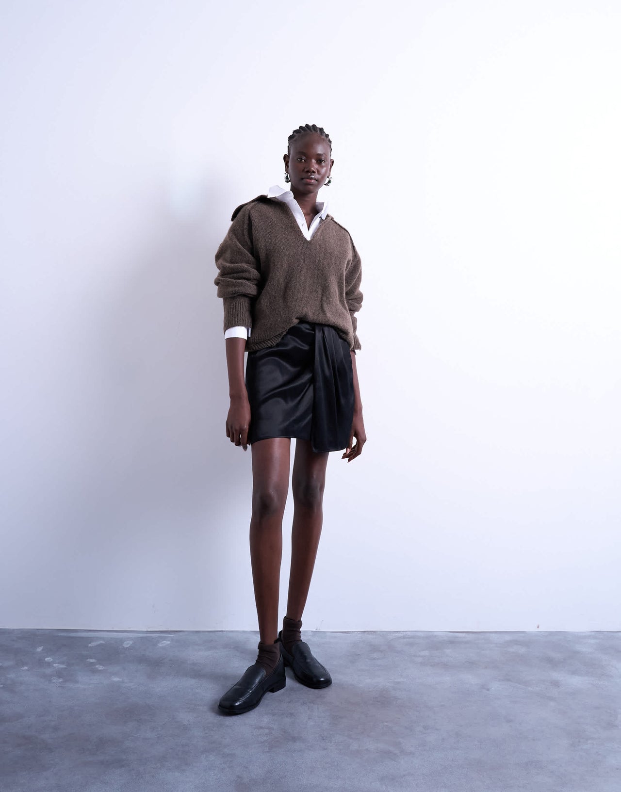 Topshop sarong mini skirt in black
