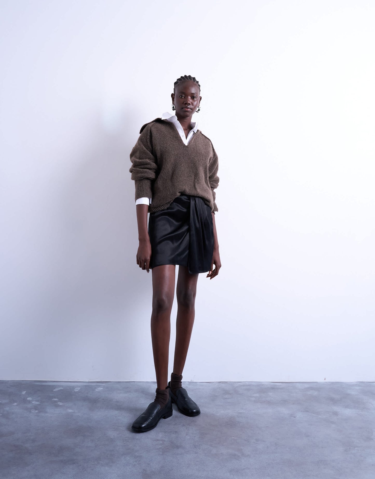 Topshop sarong mini skirt in black