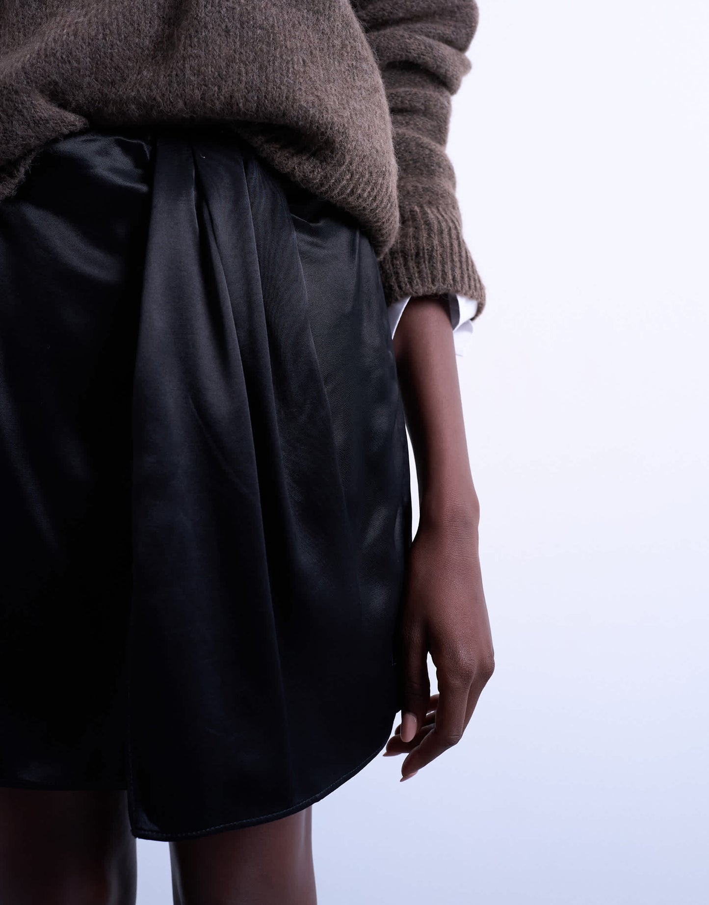 Topshop sarong mini skirt in black
