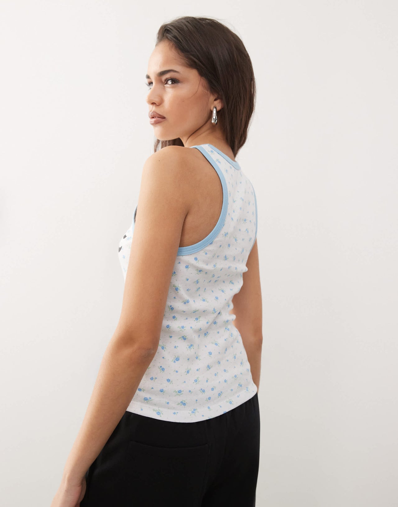 COLLUSION angelic ditsy tank in white