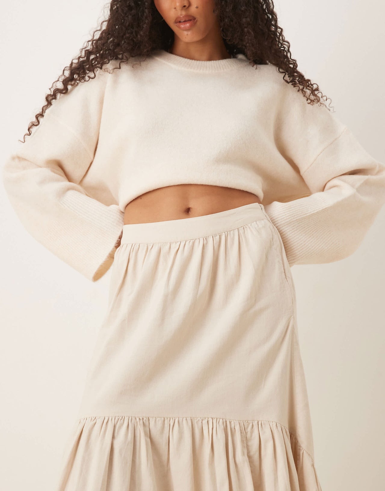 ASOS DESIGN embroidered tiered maxi skirt with lace inserts