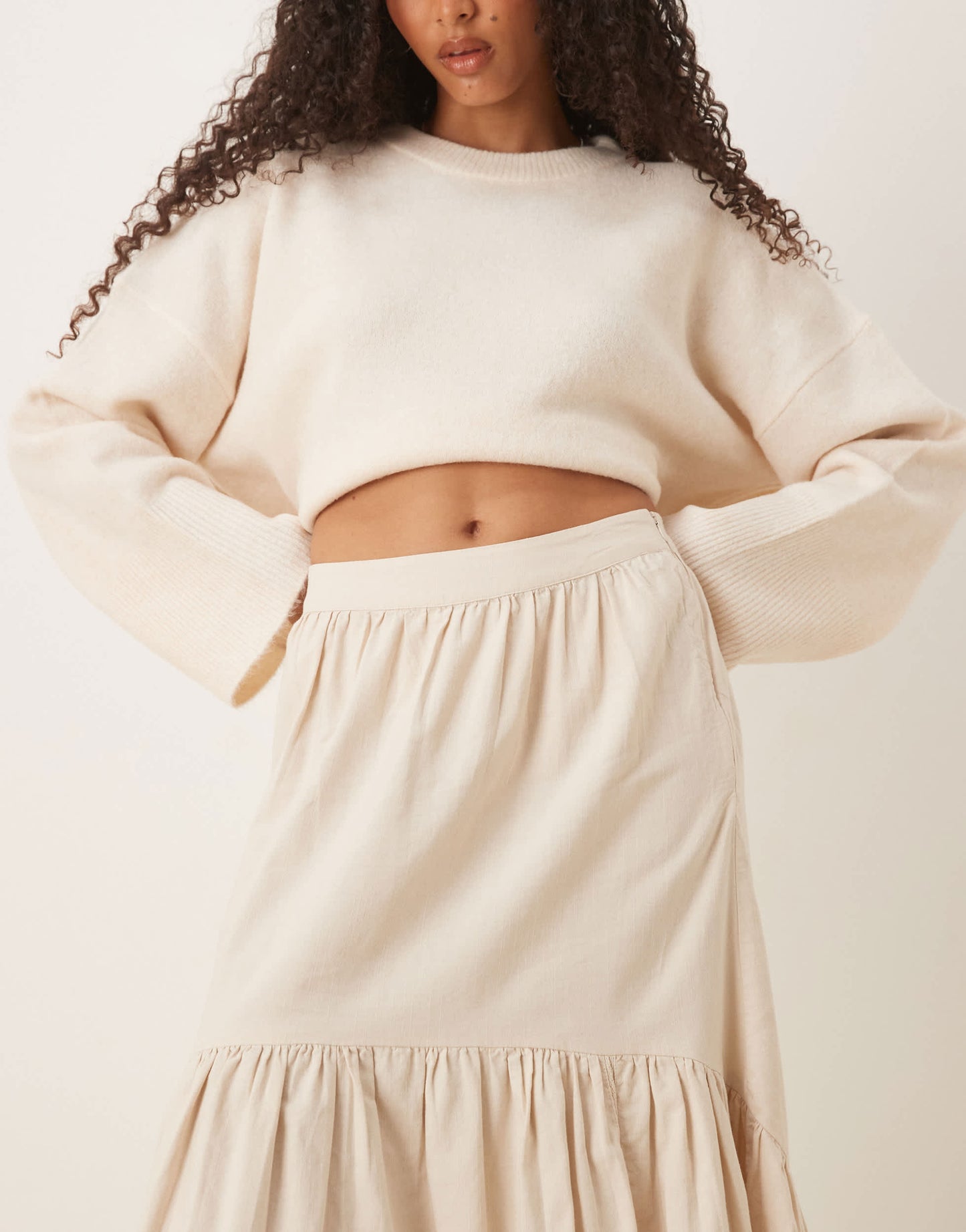 ASOS DESIGN embroidered tiered maxi skirt with lace inserts