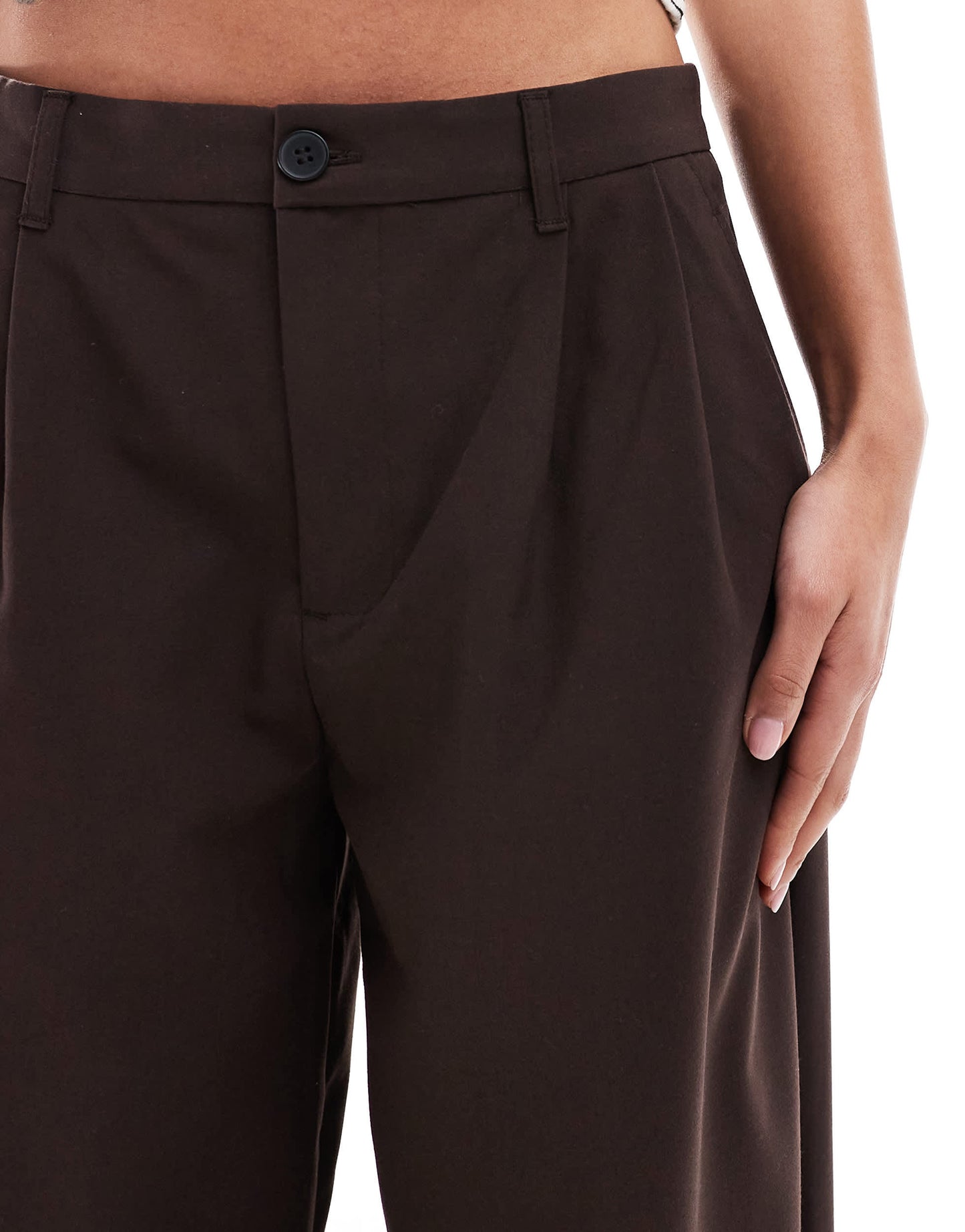 Bershka Tailored Trouser in brown